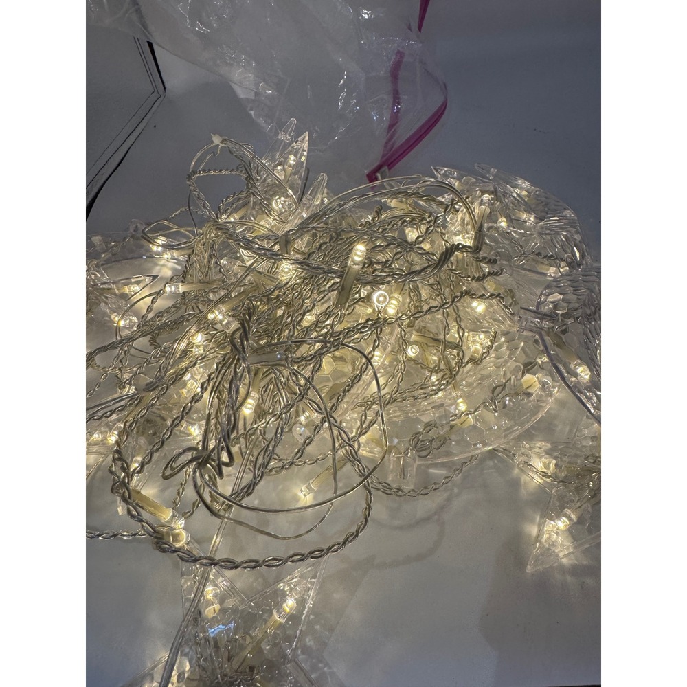 USB LED Moon and Star String Lights Clear Celestial Fairy Curtain Decor Clear